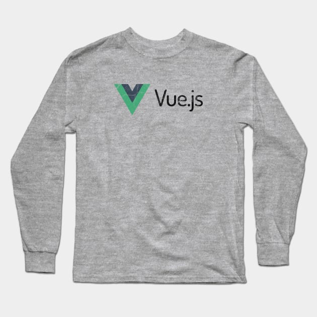 Vue JS distressed Long Sleeve T-Shirt by DeveloperNerd